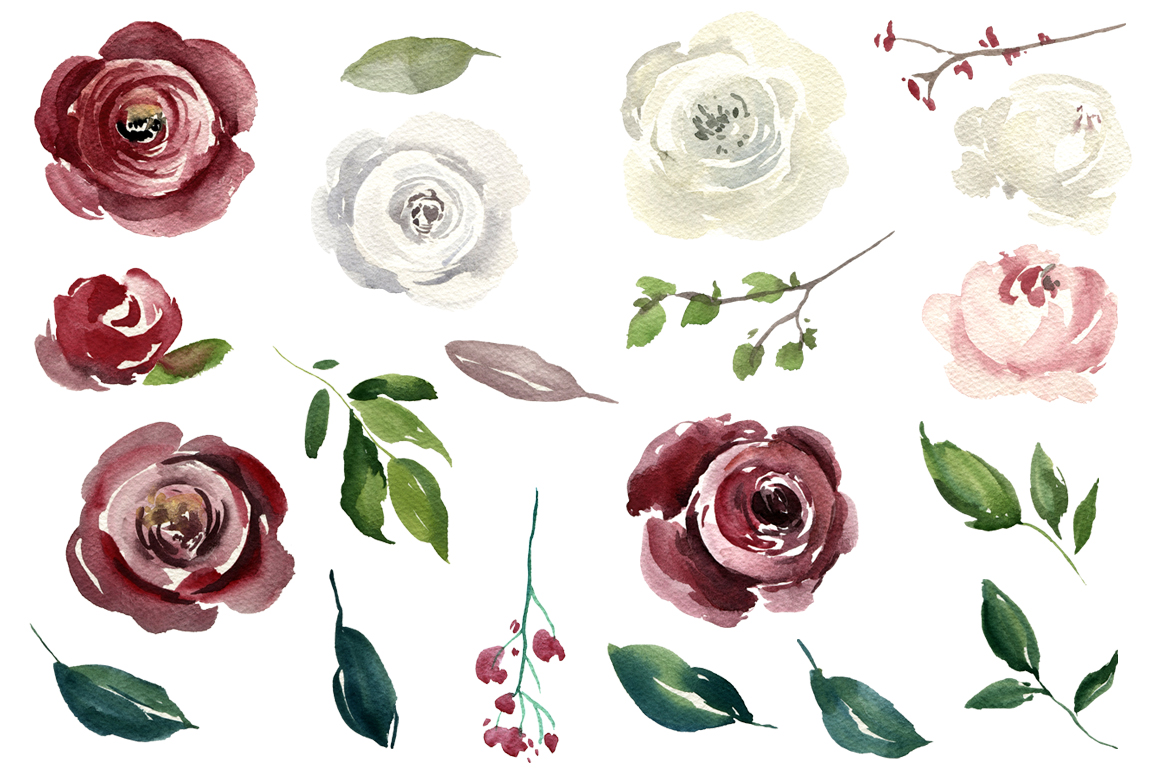 1160x772 Vintage Watercolor Roses Flowers Png Collection