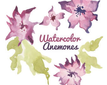 340x270 Watercolor Japanese Anemone Watercolor Flowers Digital Etsy