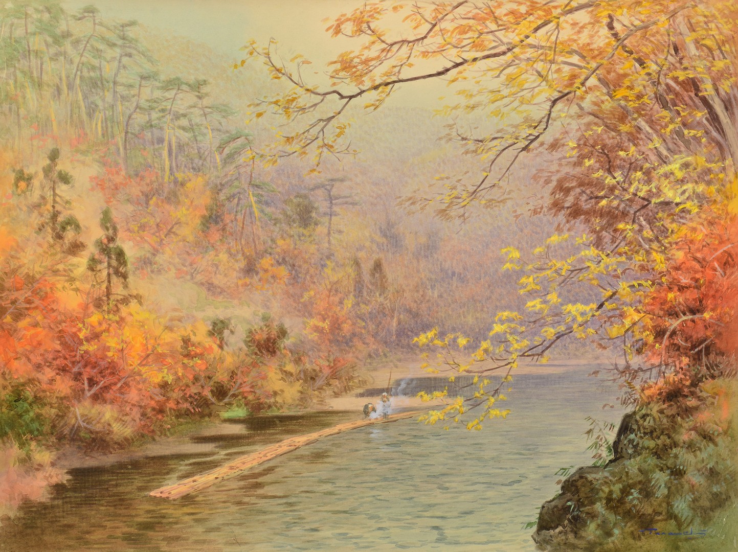 1443x1080 Lot 4010116 8 Japanese 20th Century Watercolor Landscapes