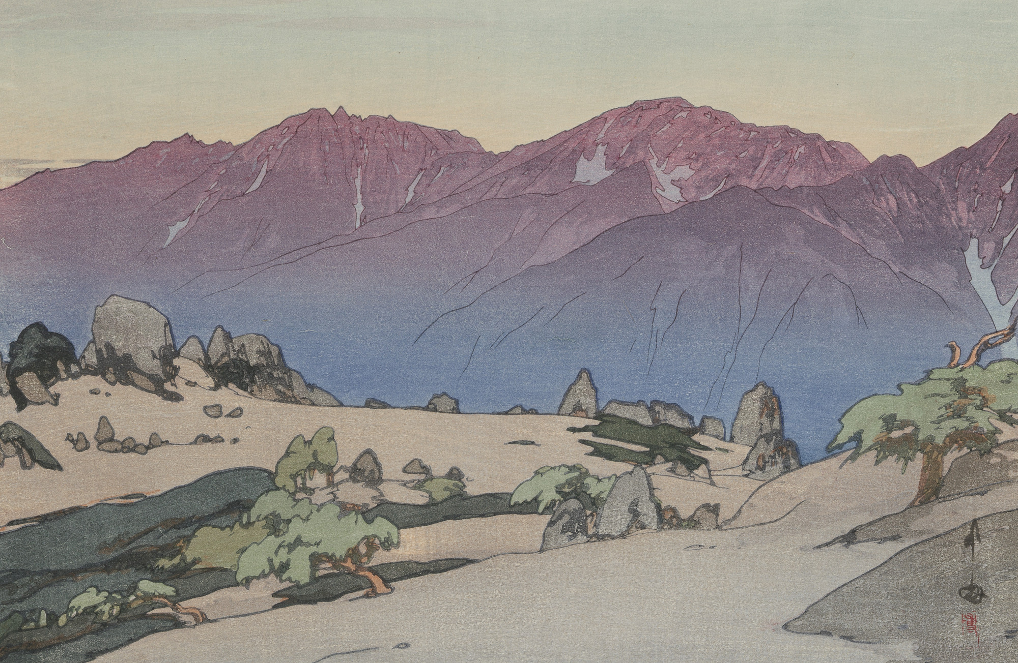 2000x1304 Hiroshi Yoshida Mano And Notori Mountains (Manotake To