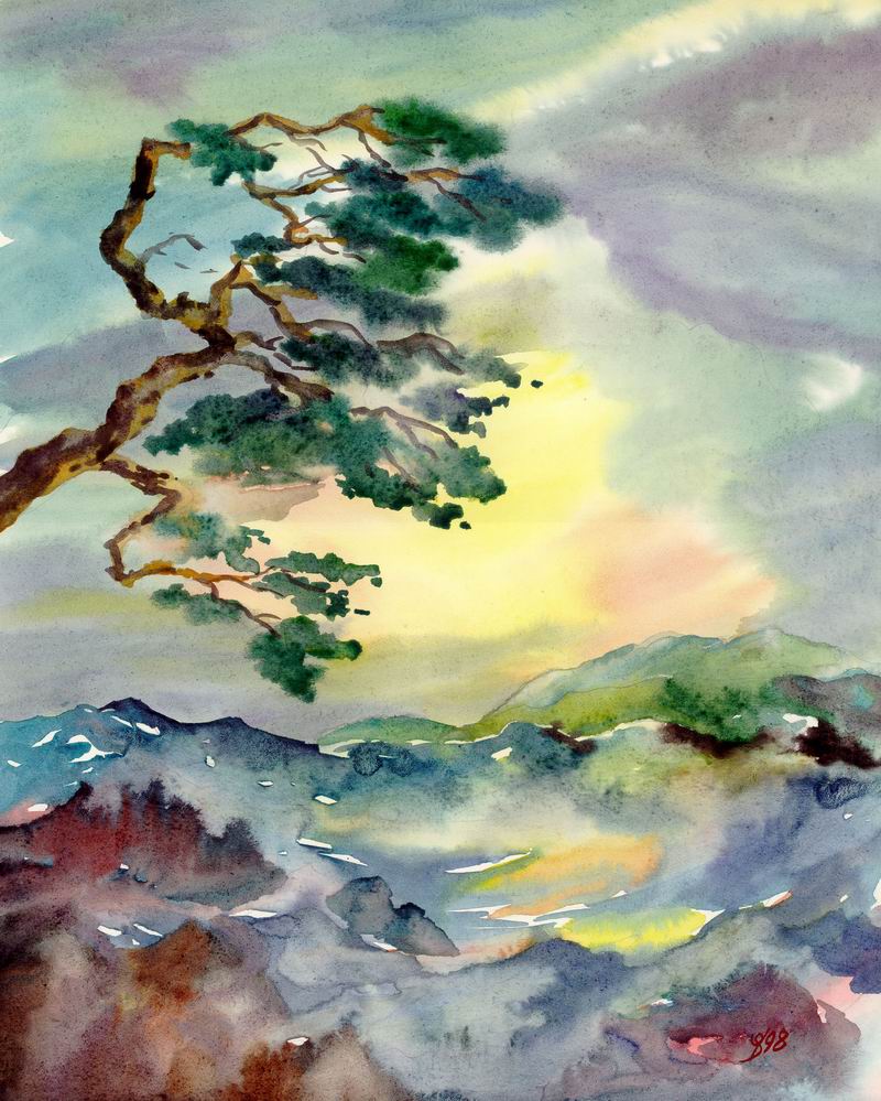 800x999 Japanese Watercolor Paintings