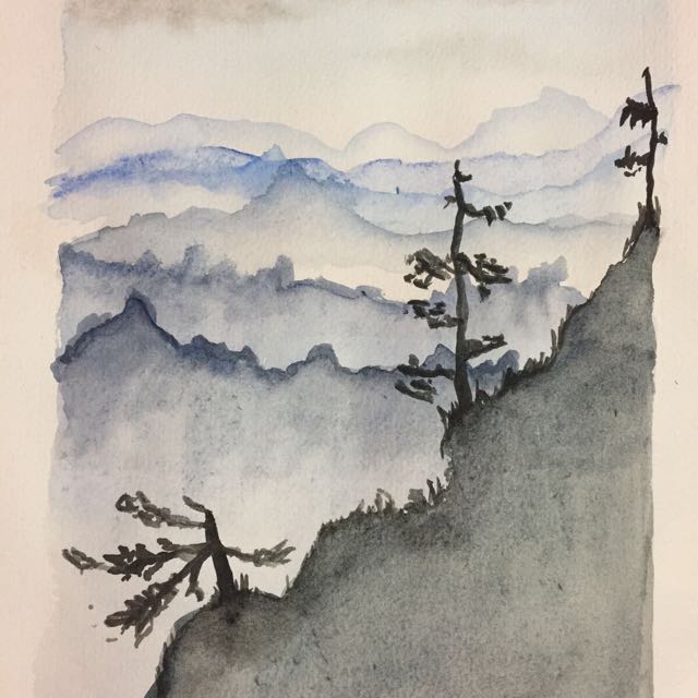 640x640 Japanese Mountain Scene