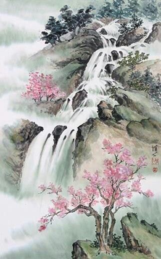 322x518 Pin By Msz On Wodospad Japanese, Watercolor And