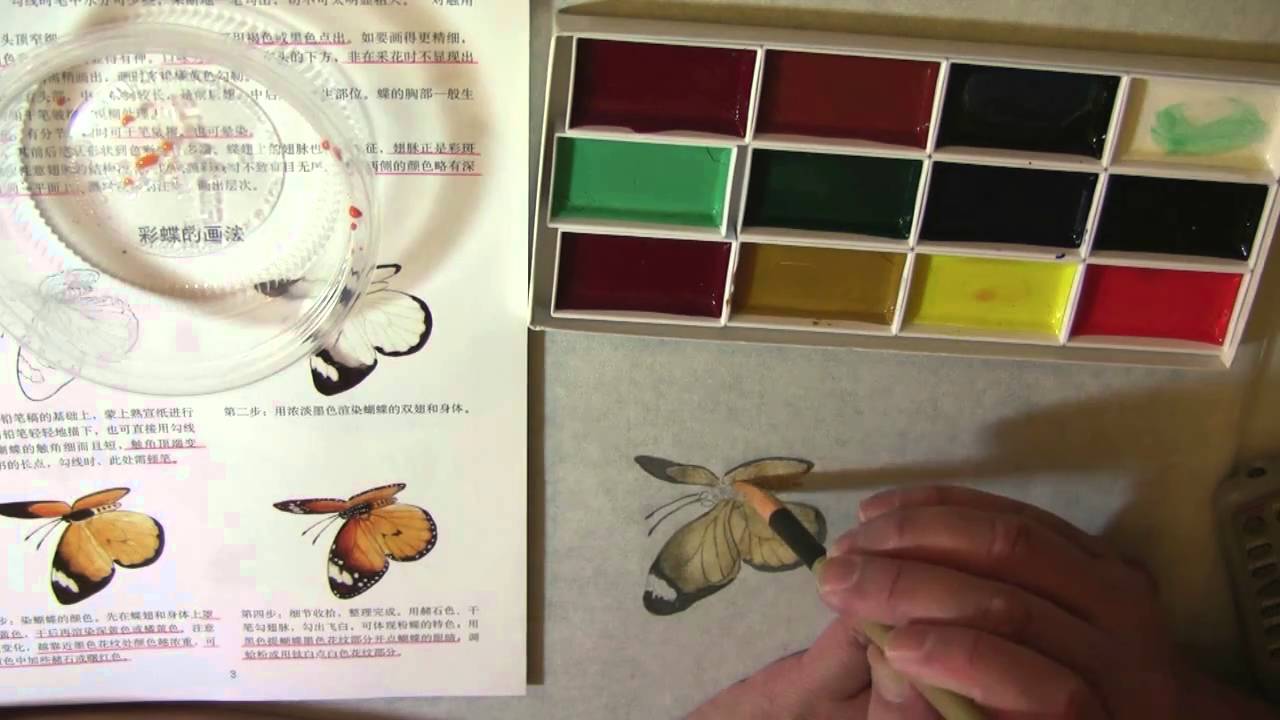 1280x720 Butterfly Chinese Painting In Japanese Watercolor