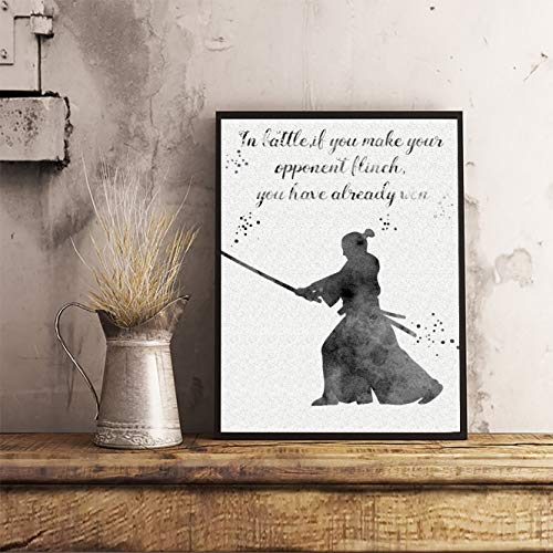 500x500 Samurai Quote Watercolor Posters Japanese Art Prints