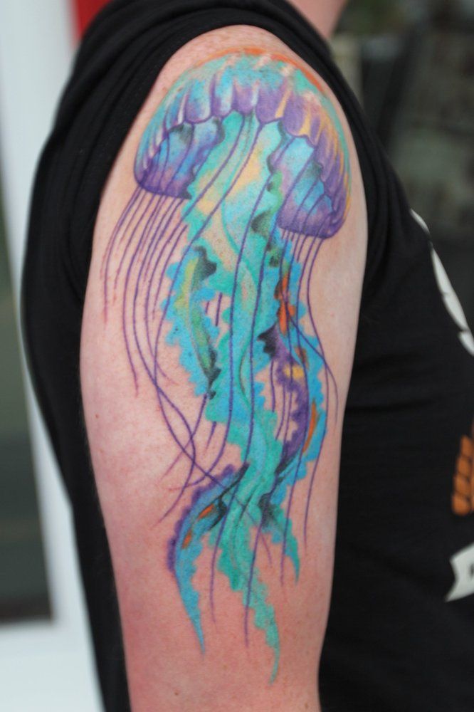 666x1000 Jellyfish Tattoo Watercolor