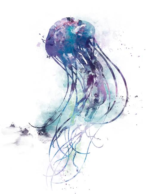 500x650 Stunning Jellyfish Watercolor Painting Reproductions For Sale On