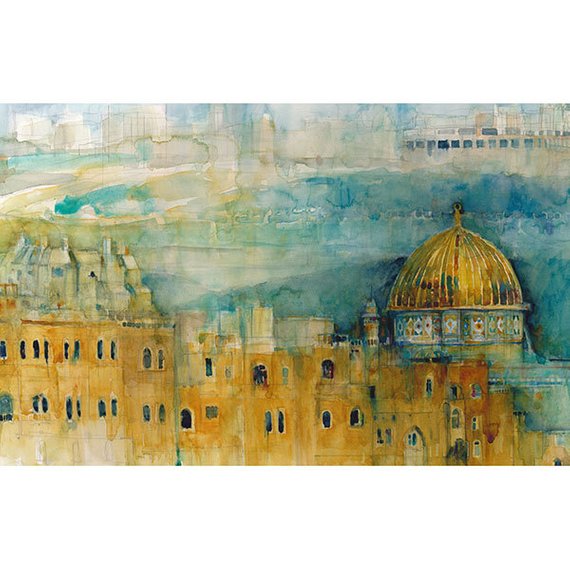 570x570 Jerusalem Print From Original Watercolor Etsy