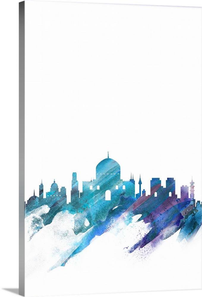 680x1000 Jerusalem Watercolor Cityscape Wall Art, Canvas Prints, Framed