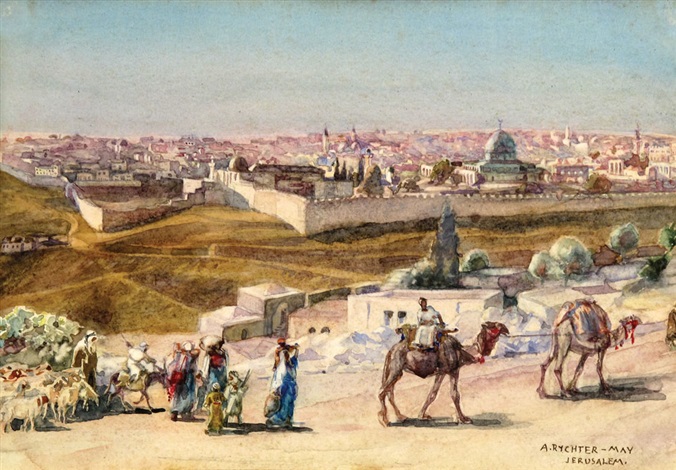 676x470 Jerusalem Landscape With Caravan Of Camels By Anna Rychter May On