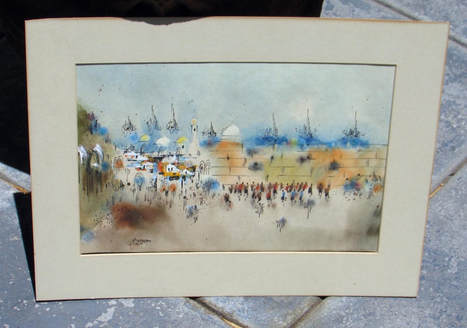 1536x1080 Ben Avram (Listed) Original Watercolor, The Wailing Wall