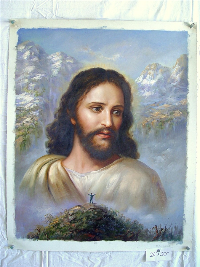 675x900 Jesus Christ With Mountain Top Original Oil Painting