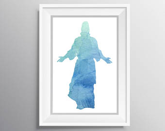 340x270 Jesus Watercolor Etsy