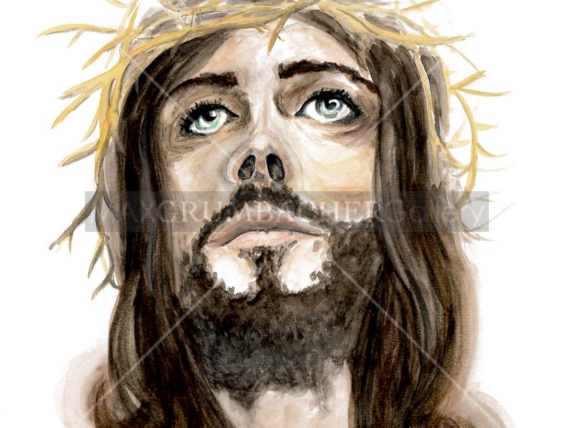 800x600 Watercolor Jesus By Sarah Blackaby