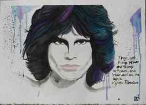 300x216 Jim Morrison Watercolor Painting Ebay