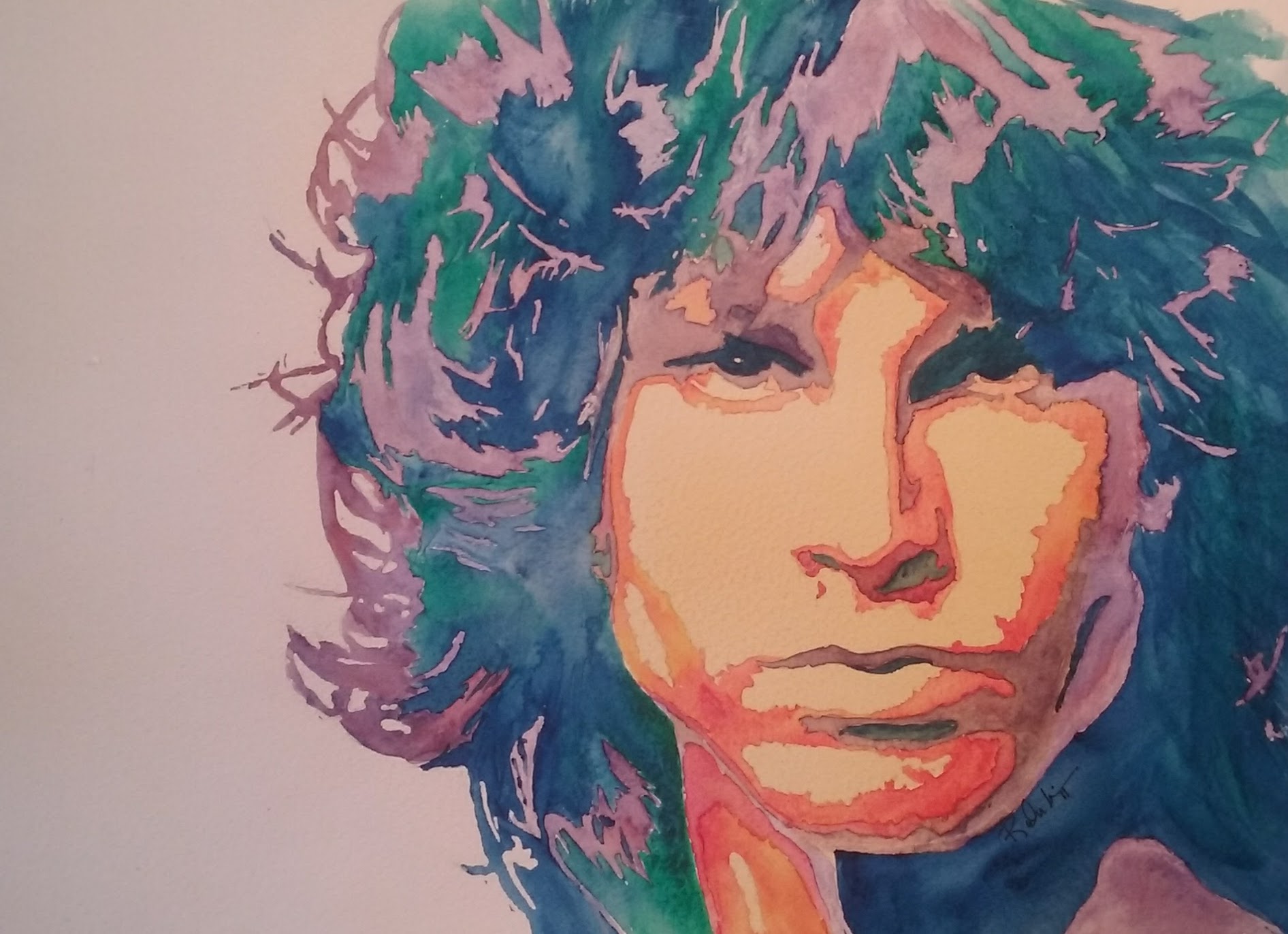 1892x1372 Jim Morrison Watercolor Portrait
