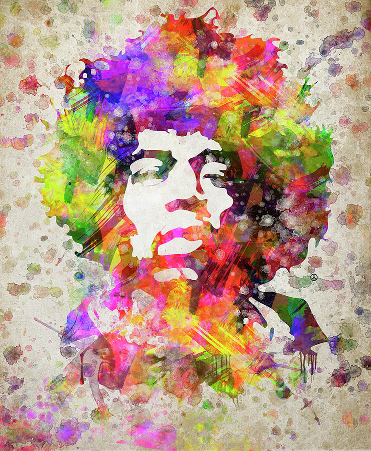 742x900 Jimi Hendrix Portrait Digital Art By Aged Pixel