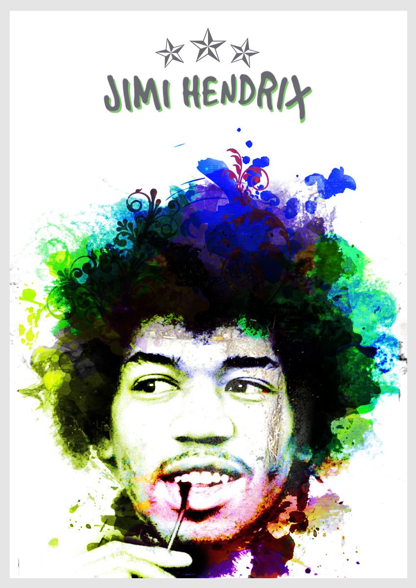 850x1200 Jimi Hendrix Watercolor Poster. Bits Amp Pieces