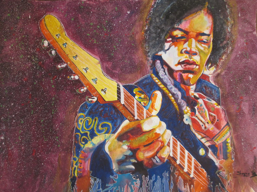 900x675 Jimi Hendrix Watercolor By Shayneb923
