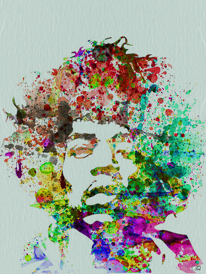 677x900 Jimmy Hendrix Watercolor Painting By Naxart Studio