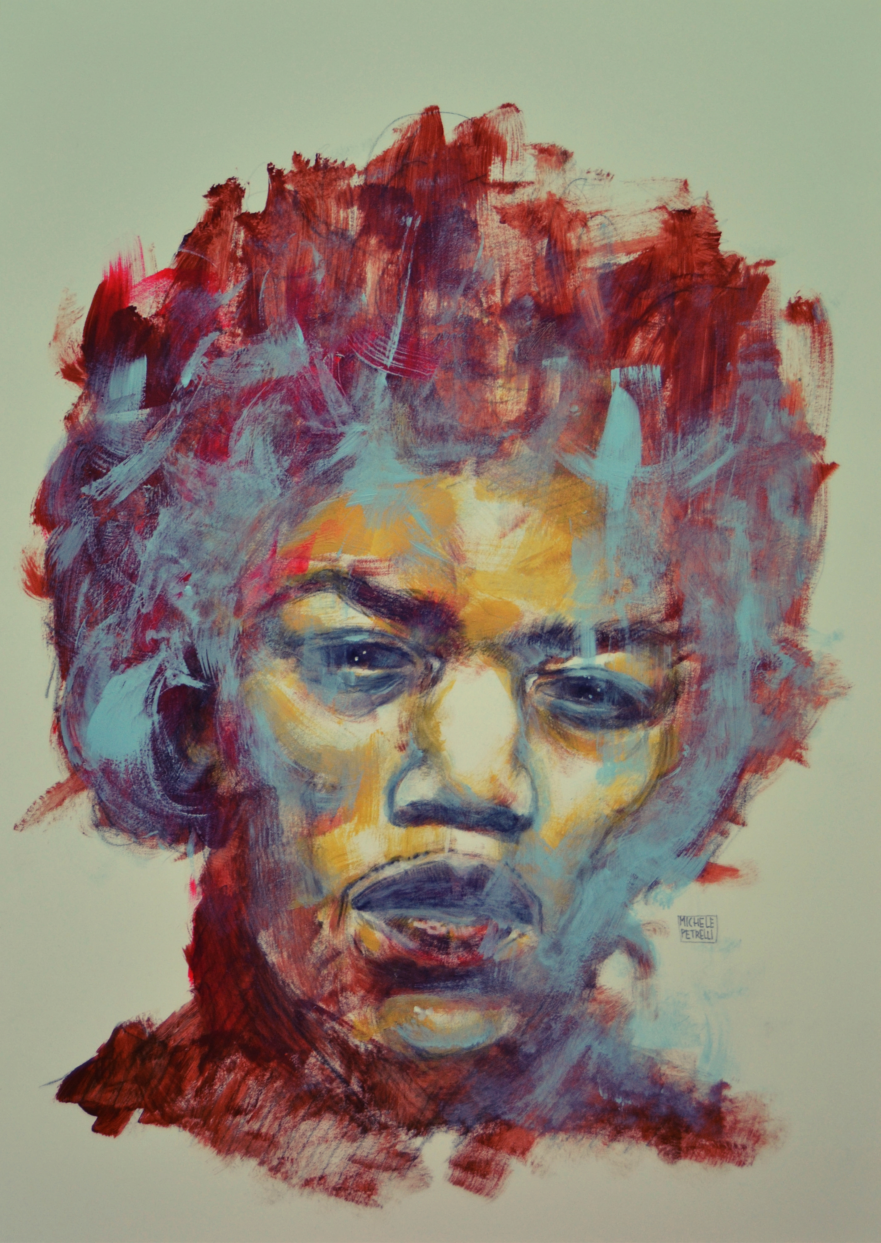 2856x4032 Michele Petrelli Artwork Jimi Hendrix Original Painting Acrylic