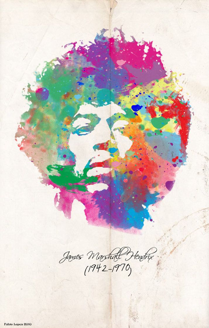 714x1119 Hendrix Watercolor By Fabiolopesco Grafika