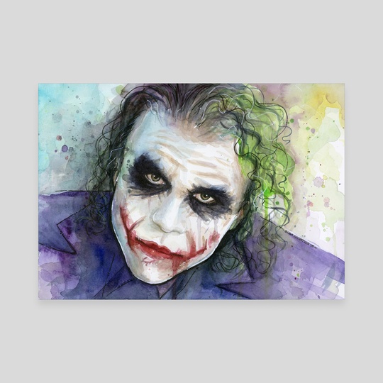 540x540 Joker Watercolor, An Art Canvas By Olga Shvartsur