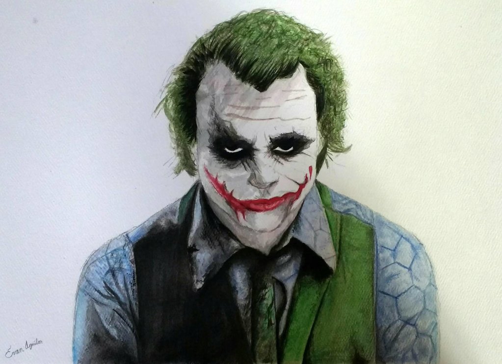 1023x742 Joker Watercolor Painting By Evanaguilar
