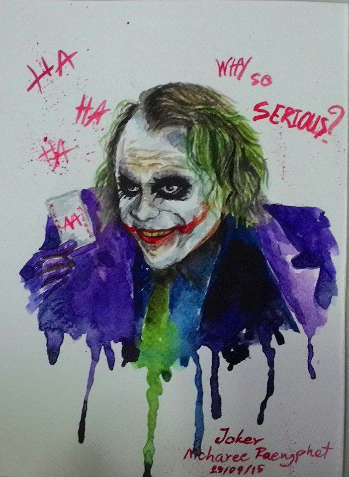 702x960 Joker Watercolour On Paper Watercolour Painting.