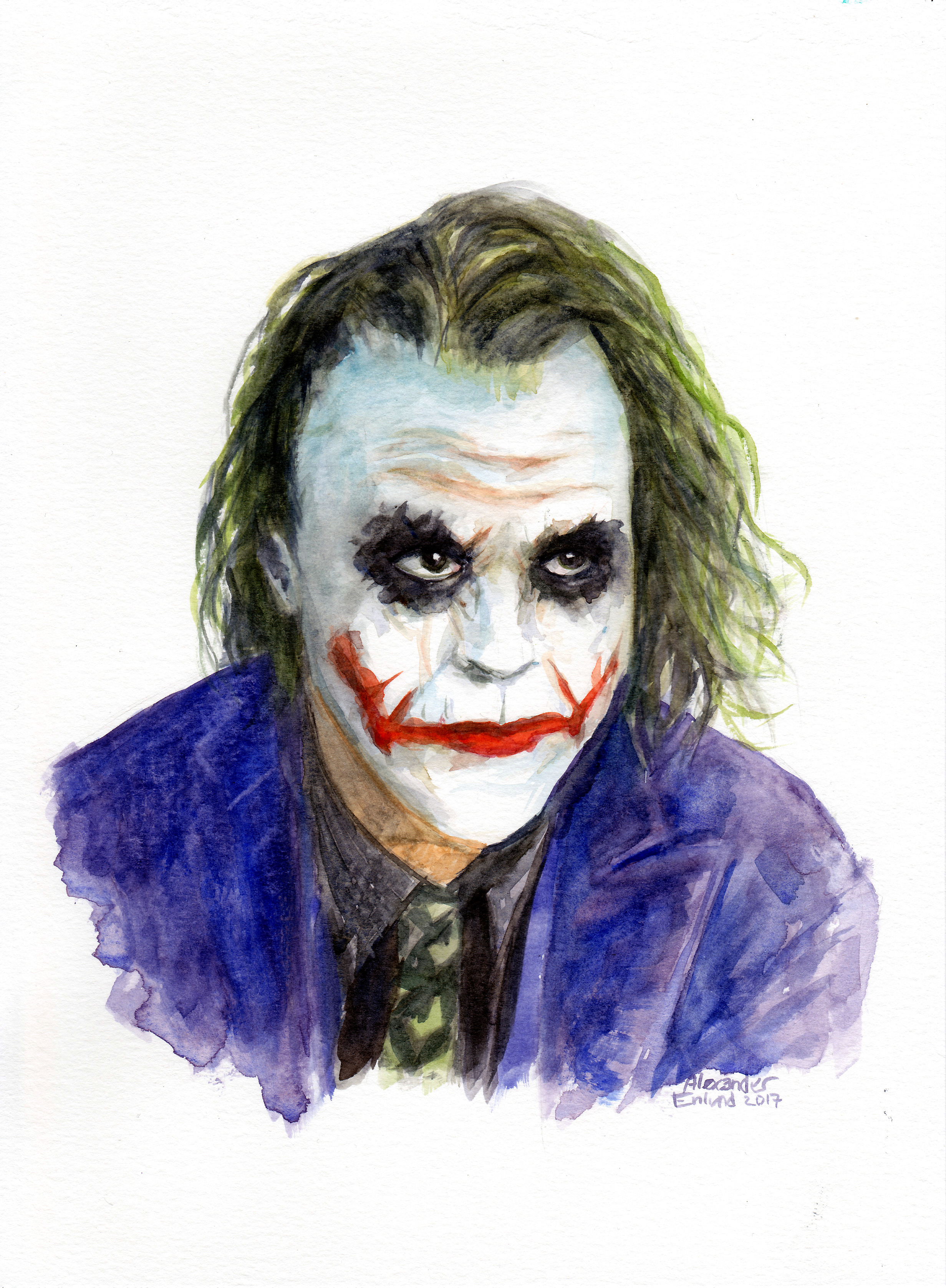 Joker Watercolor Painting at GetDrawings | Free download