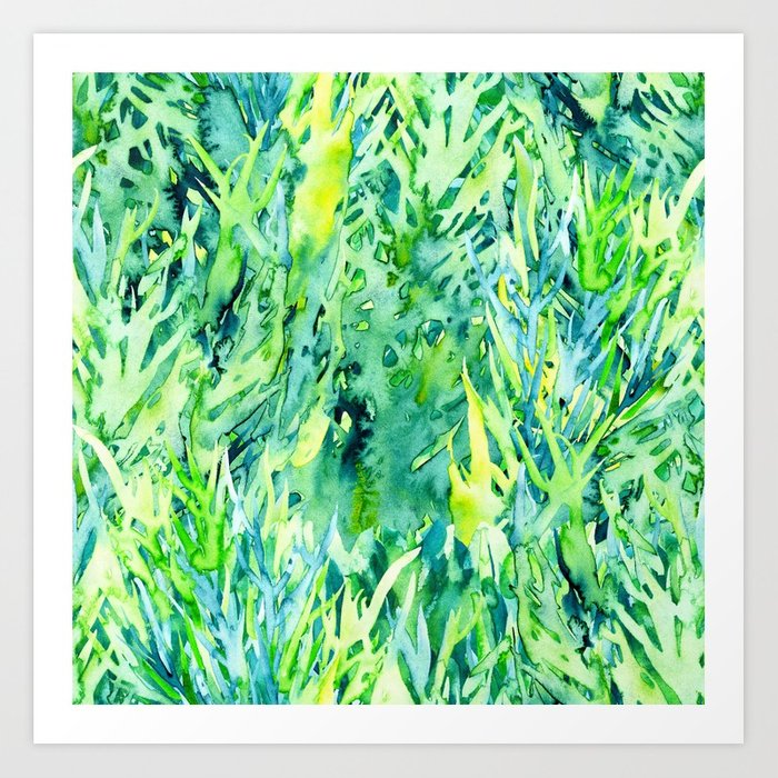 700x700 Jungle Green Watercolor Art Print By Saryart Society6