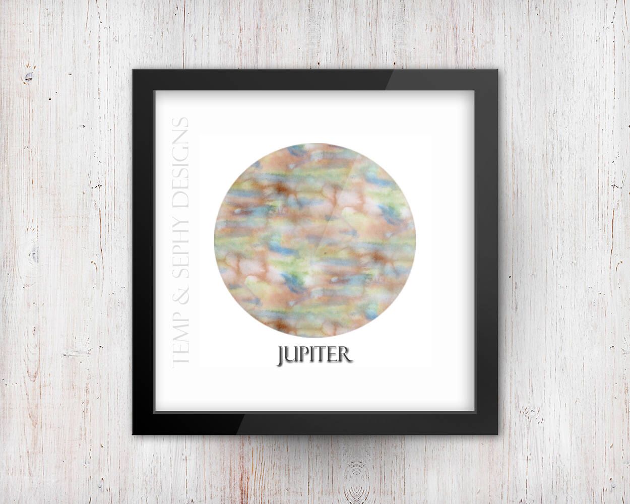 1250x1000 Printable Jupiter Wall Art Watercolor Inspired 8x8