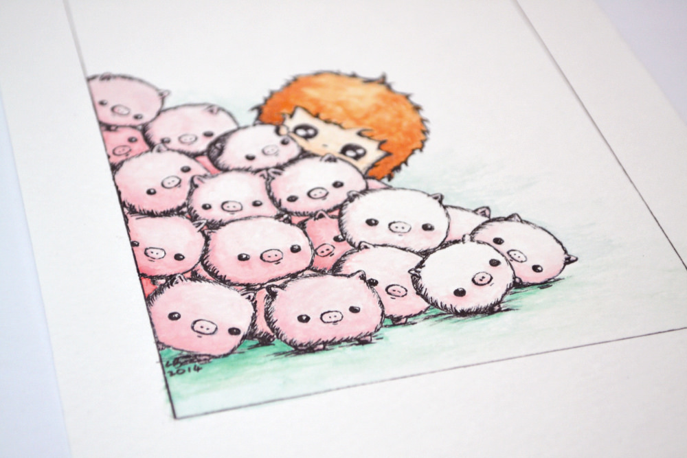 1000x667 Pile Of Piggies A Small Watercolour Painting.