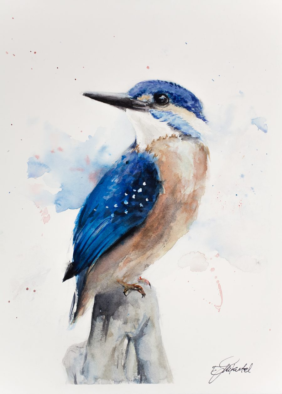 900x1259 Watercolour Kingfisher