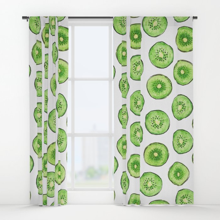 700x700 Kiwi Watercolor Window Curtains By Lenamirisola Society6
