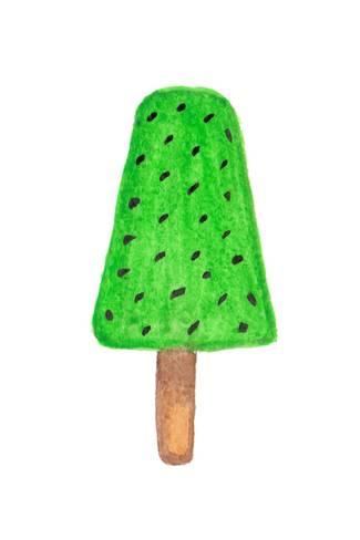 325x488 Hand Painted Real Watercolor Kiwi Ice Cream