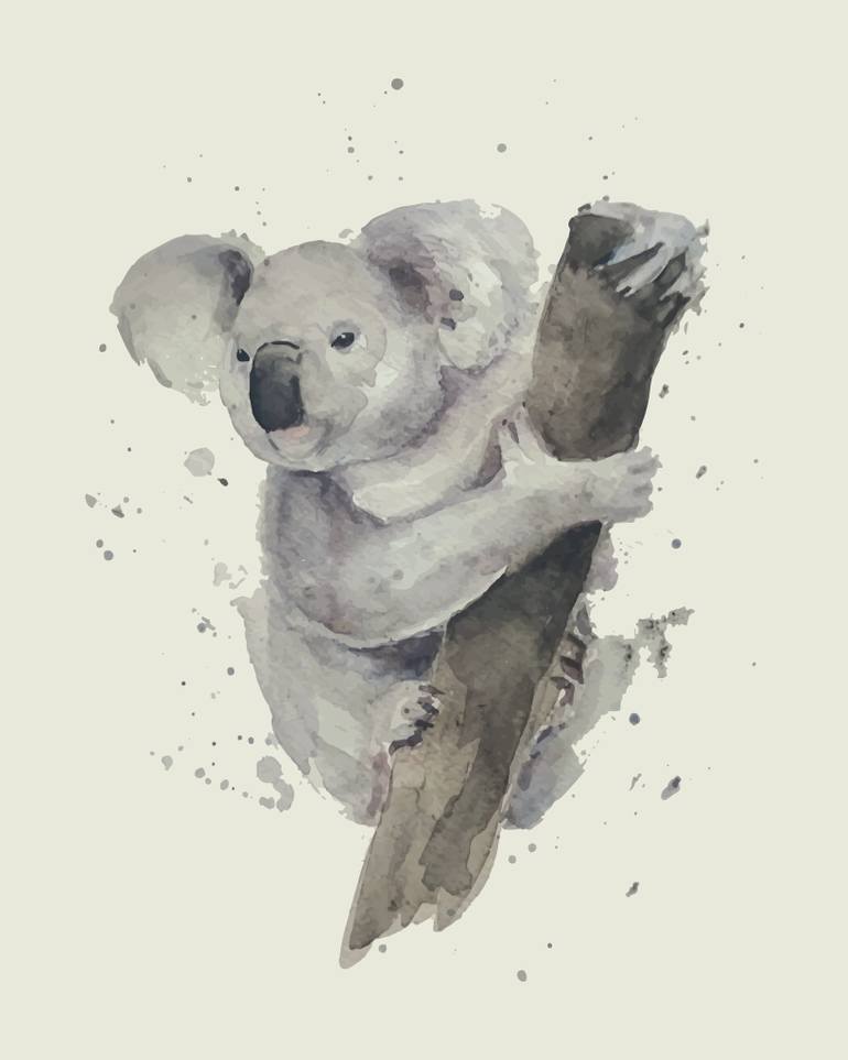 770x963 Koala Watercolor Art Painting By Gladys Van Velse Saatchi Art