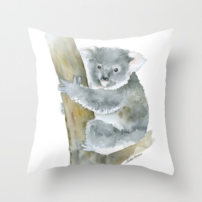700x700 Koala Watercolor Painting Throw Pillow By Susanwindsor Society6