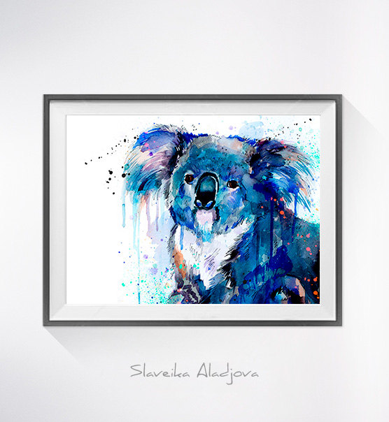 556x604 Koala Watercolor Painting Print