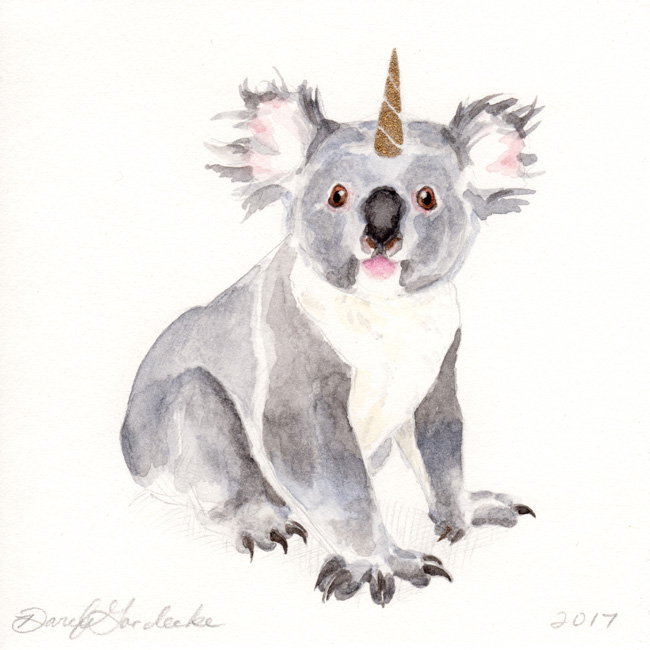 650x650 Koalacorn ~ 4x4 Original Watercolor
