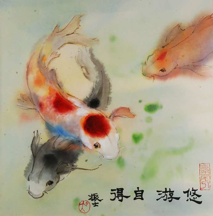 691x700 Chinese Watercolor Painting Awesome Watercolor Koi Fish Freedom