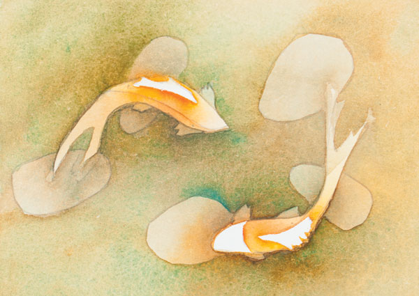 600x425 Watercolor Painting Lesson Of Koi Fish