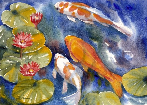 600x428 Zeh Original Art Blog Watercolor And Oil Paintings Koi Fish In A