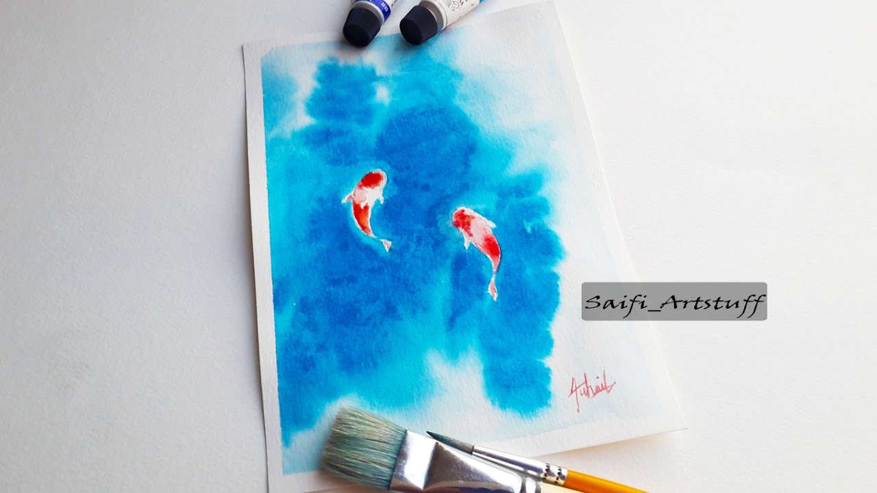 1280x720 How To Super Easy Paint Koi Fish With Watercolor By Saifi Artstuff
