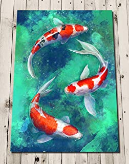 252x320 Cocomilla Koi Fish Watercolor Painting Print Art Print Wedding