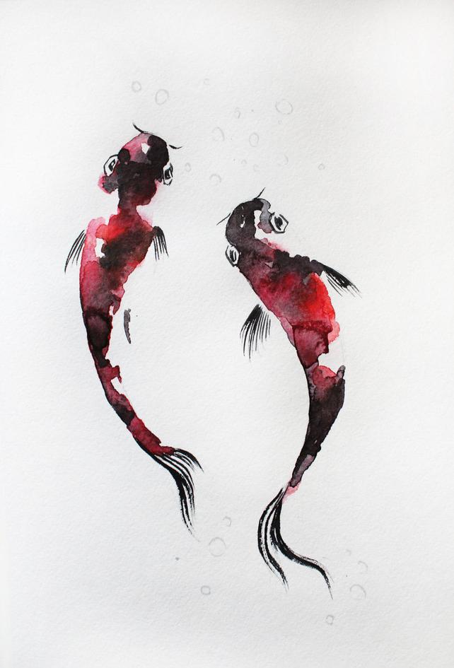 Koi Fish Watercolor Painting at GetDrawings | Free download