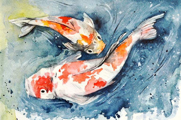 770x514 Koi Fish Painting By Olga Ilyash Saatchi Art