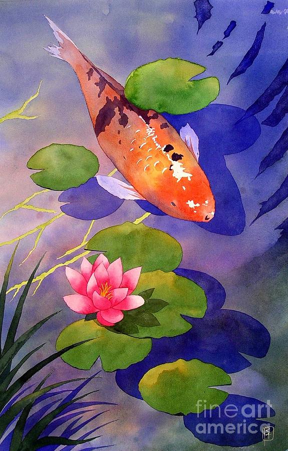 575x900 Koi Pond Painting By Robert Hooper