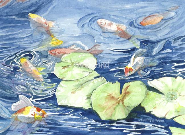 650x476 Stunning Koi Fish Watercolor Painting Reproductions For Sale On