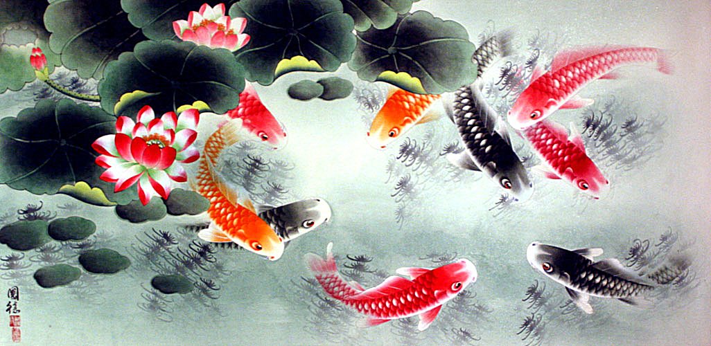 1026x500 Asian Fish Paintings